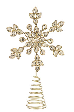 OD RĘKI Snowflakes Gold 2, kryształowy szpic na choinkę, wym.26x16cm