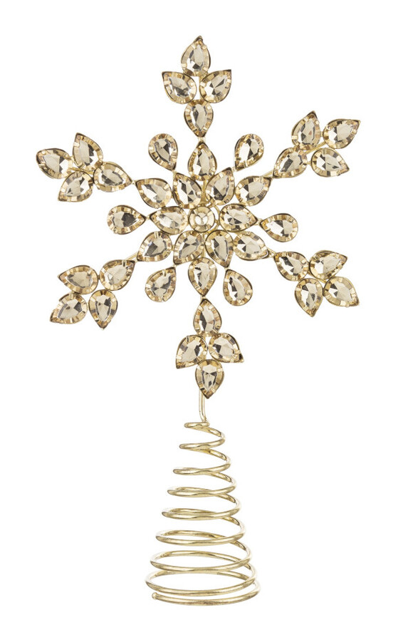 Snowflakes Gold, kryształowy szpic na choinkę