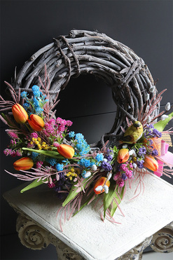 Rainbow, wiosenny wianek dekoracyjny, rozp.50cm