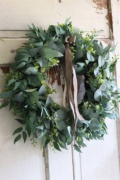 Gedrua, zielony wianek na drzwi, śr.45cm