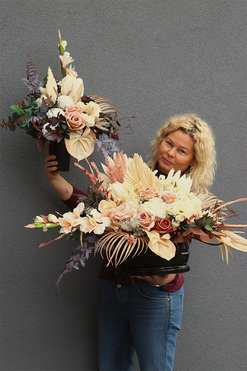 Boho Gerina, komplet dekoracji nagrobnych, bukiet + kompozycja