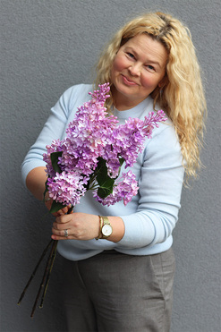 Bzy Deluxe Premium, gumowy bez kwitnący lilak, różowy, 3szt, dł.70cm