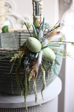 Grande Easter, dwustronnie dekorowany koszyczek wielkanocny XXL, wys.49