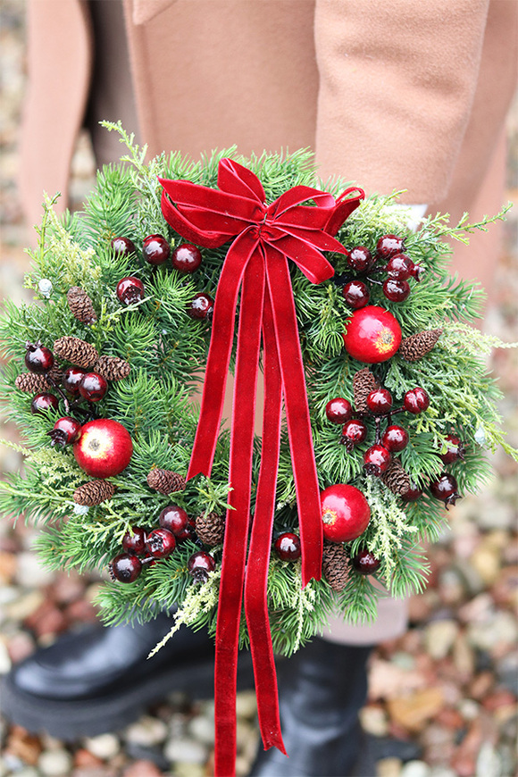 Dekolores, bożonarodzeniowy wianek na drzwi