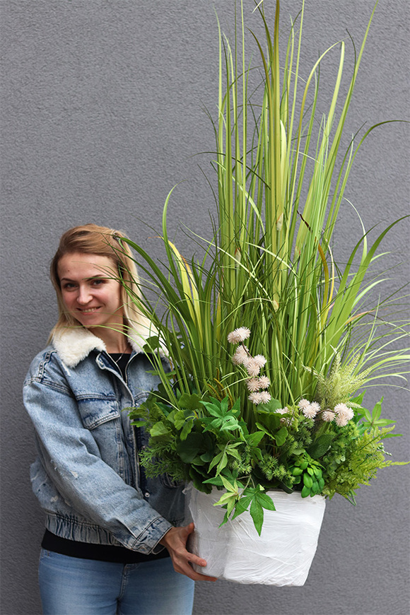 Zielona Garea, dekoracja z trawami do twojej donicy