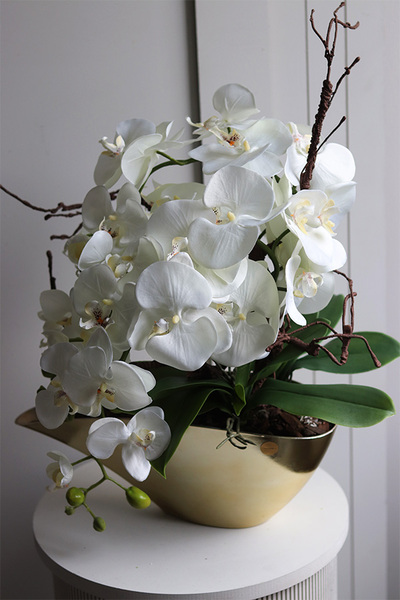 Golden Orchid, sztuczny storczyk w donicy