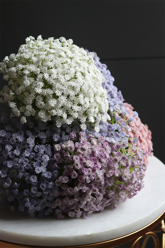 Gipsówka Fioletowa, gałązka sztucznych kwiatów