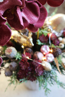 dekoracja świąteczna ze storczykiem, Velurro Pudrovy, wys.61cm 