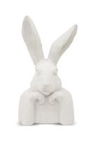 Zając Myśliciel A, figurka zajączek wielkanocny, biały