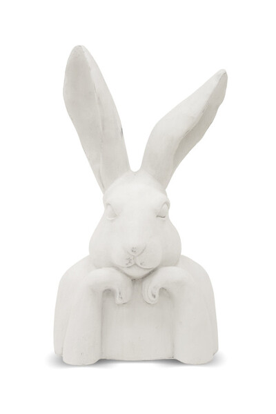 Zając Myśliciel A, figurka zajączek wielkanocny, biały