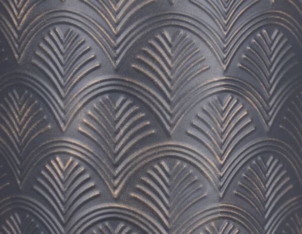 Edvige Style, komplet 2 szt. osłonek / kwietników na stelażu, grafitowo - złote, wym.28x51/32x61cm