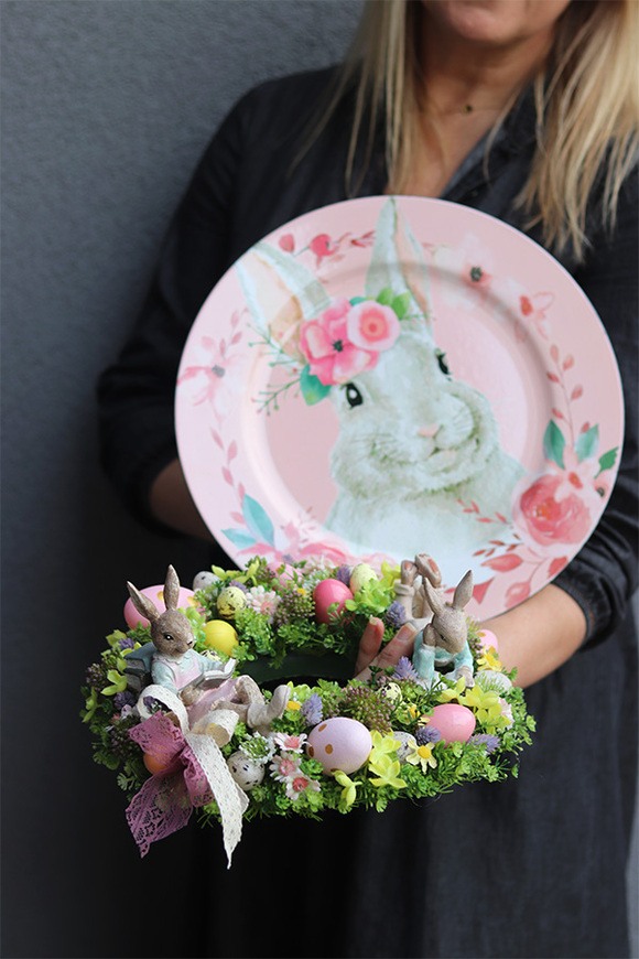Pastelovy, stroik wielkanocny na talerzu