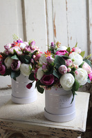 Cecille, flowerbox z fioletowo-białymi kwiatami, wys.28cm