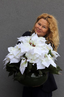 Gwiazda Betlejemska Green Pot, wysokiej jakości sztuczna roślina