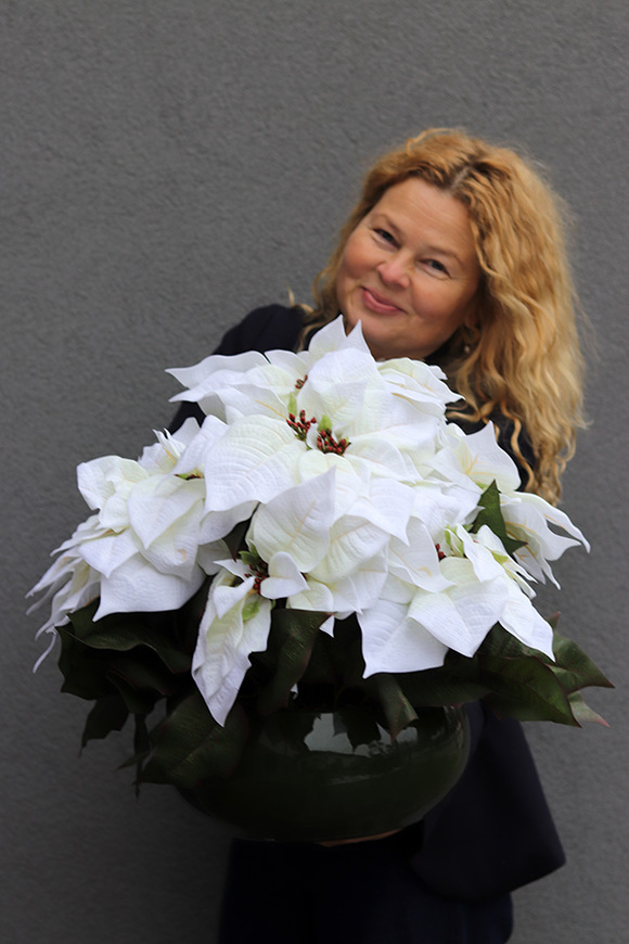 Gwiazda Betlejemska Green Pot, wysokiej jakości sztuczna roślina