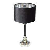 Tiny Silver, lampa stołowa, abażur czarno-srebrny, wys.51cm