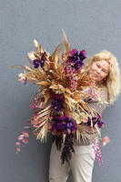 Glamour Gold, dekoracyjny panel ze sztucznych kwiatów