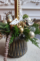 Złota Atmosfera LED, stroik z świecami