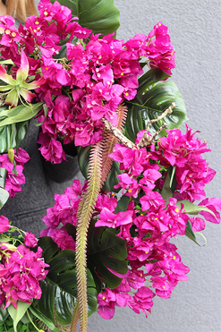 Amazonia Magenta, asymetryczny wianek na drzwi, śr.58cm