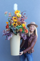 Złote Słoneczniki, jesienna kompozycja kwiatowa