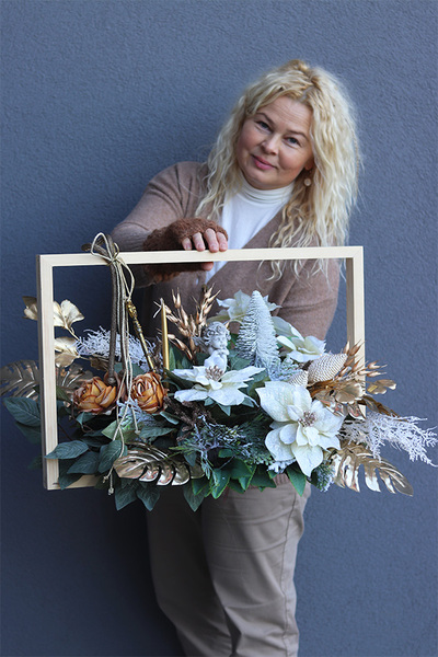 Christmas Paysage kompozycja nagrobna w blejtramie