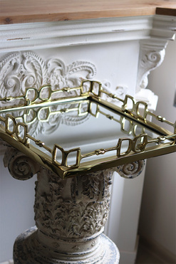 Lux Villa Gold Glamour, duża lustrzana taca, wym.46x46x8cm 