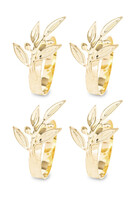 Branch, obrączki na serwetki, gałązki, złote