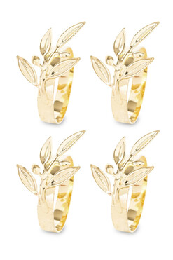 Branch, obrączki na serwetki, gałązki, złote kpl.4szt 