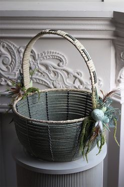 Grande Easter, dwustronnie dekorowany koszyczek wielkanocny XXL, wys.49cm