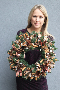 Pieczemy Pierniki, bożonarodzeniowy wianek na drzwi, śr.40cm