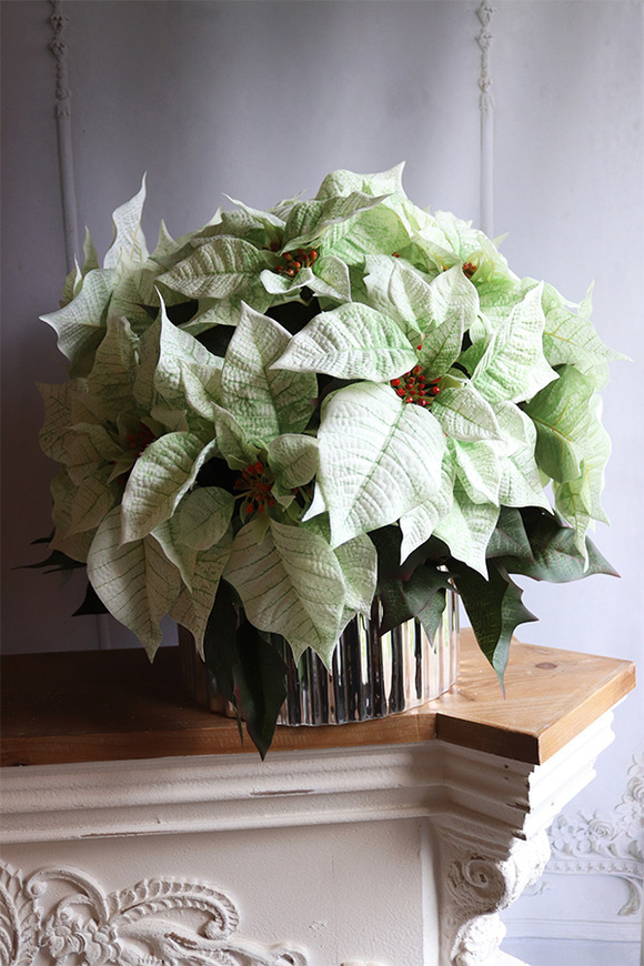 Gwiazda Betlejemska Silver&White, wysokiej jakości sztuczna roślina, wym.50x52cm