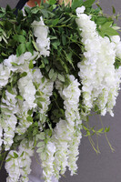 elegancka girlanda z białymi kwiatami, Wisterianna Premium