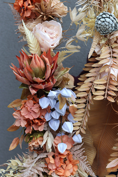 Boho Blue, girlanda ze sztucznych roślin, dł.280cm