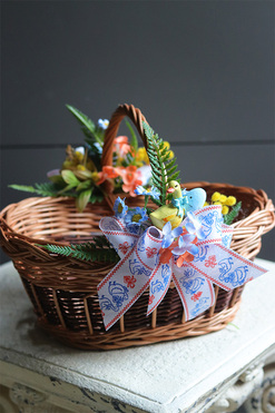Kolorina, dwustronnie dekorowany koszyczek wielkanocny, wys.22cm 