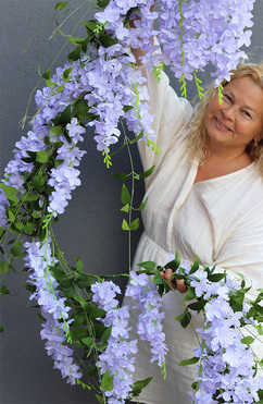 Wisteria Usagi, elegancka girlanda z liliowymi kwiatami, dł.100cm