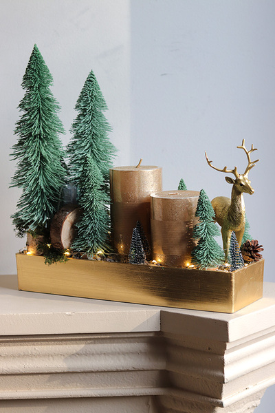 Złota Noc, świąteczny stroik na stół LED