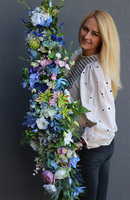 Malediwy Blue, stylowa girlanda ze sztucznych kwiatów, dł.140cm