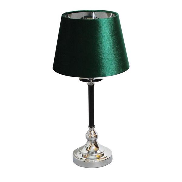 Sophista, lampa stołowa glamour, zielono-srebrny welur, wys.51cm