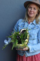  Leffere, dekoracja nagrobna w naczyniu serce, wym.24x38x28cm