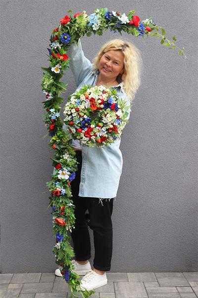 Mazowsze w Ogrodzie komplet dekoracji girlanda i wianek