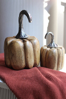 Wood Pumpkin, dekoracyjna dynia drewniana C, wym.15x9cm