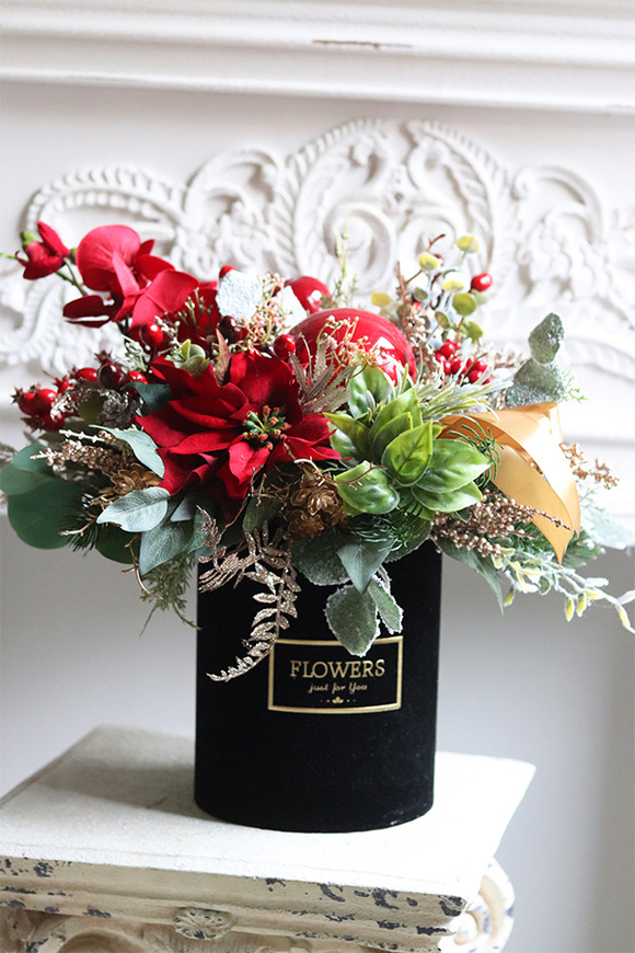 Black Velvet, flowerbox bożonarodzeniowy z orchideą