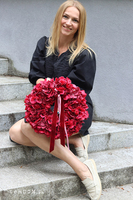 Hortensje Rose, wianek na drzwi z hortensji	