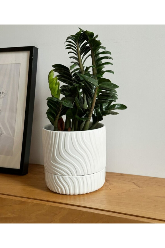 Vintage Rumina ceramiczna doniczka z podstawką