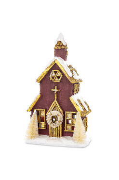 Pastorałka, świąteczna dekoracja domek LED, wys.33cm