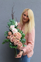 Cappuccino, komplet dekoracji nagrobnych, wiązanka + bukiet