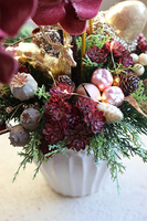 dekoracja świąteczna ze storczykiem, Velurro Pudrovy, wys.61cm 