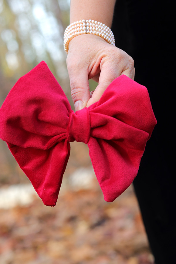 Velvet Papillon, welurowa kokarda pluszowa XL	