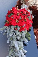 New Design Red Christmas, dekoracja nagrobna na czarnej podstawie