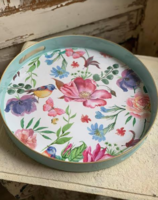 OD RĘKI Decoradore Spring, taca melaminowa z uchwytami, śr.32cm